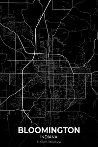 Bloomington Indiana City Map Print