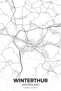 Winterthur Switzerland City Map Print