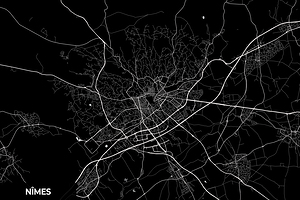 Nimes France City Map Print