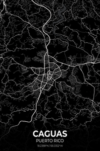 Caguas Puerto Rico City Map Print