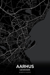 Aarhus Denmark City Map Print