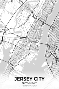 Jersey City New Jersey City Map Print