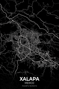 Xalapa Mexico City Map Print