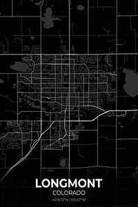 Longmont Colorado City Map Print