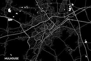 Mulhouse France City Map Print