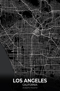 Los Angeles California City Map Print