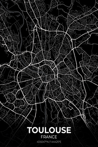 Toulouse France City Map Print