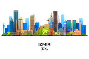Izmir Turkey City Skyline Print
