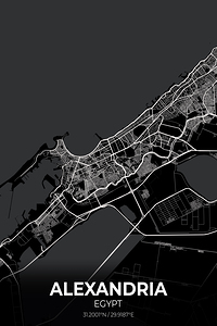 Alexandria Egypt City Map Print
