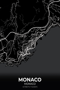 Monaco City Map Print