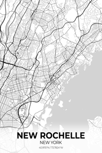 New Rochelle New York City Map Print