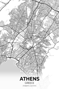 Athens Greece Map Print