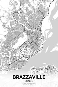 Brazzaville Congo City Map Print