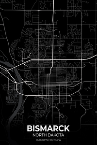 Bismarck North Dakota City Map Print