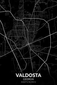 Valdosta Georgia City Map Print