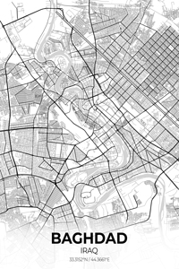 Baghdad Iraq Map Print