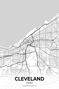 Cleveland Ohio City Map Print