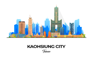 Kaohsiung City Taiwan City Skyline Print