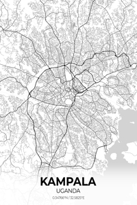 Kampala Uganda City Map Print