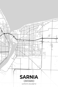 Sarnia Ontario City Map Print