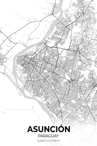 Asuncion Paraguay City Map Print