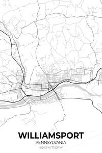 Williamsport Pennsylvania City Map Print