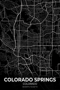 Colorado Springs Colorado City Map Print