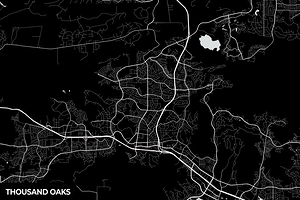 Thousand Oaks California City Map Print