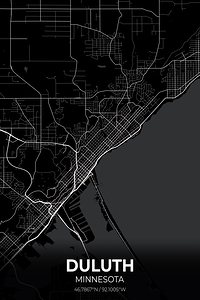 Duluth Minnesota City Map Print