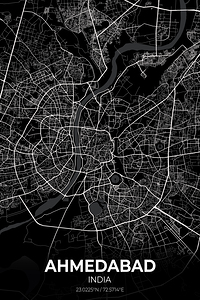 Ahmedabad India City Map Print