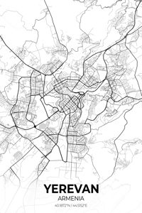 Yerevan Armenia City Map Print