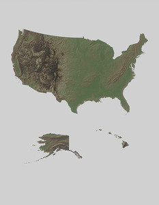 United States Relief Map Print