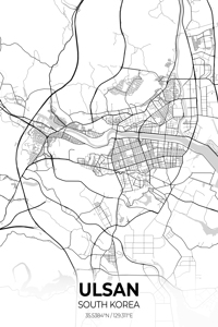 Ulsan South Korea City Map Print