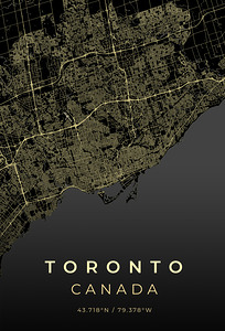 Toronto Canada City Map Print