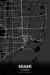 Miami Florida City Map Print