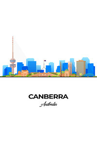 Canberra Australia City Skyline Print