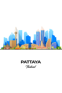Pattaya Thailand Skyline Print