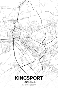 Kingsport Tennessee City Map Print