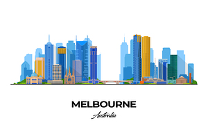 Melbourne Australia City Skyline Print
