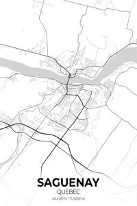 Saguenay Quebec City Map Print