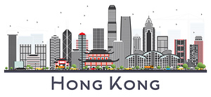 Hong Kong China City Skyline Print