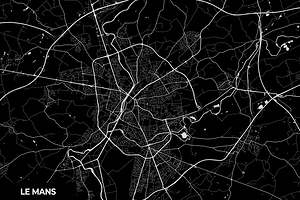 Le Mans France City Map Print