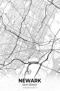 Newark New Jersey City Map Print