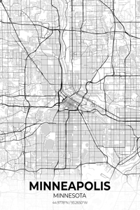 Minneapolis Minnesota City Map Print