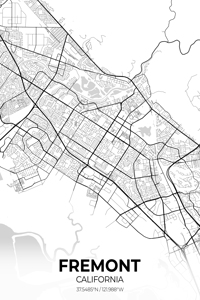 Fremont California City Map Print