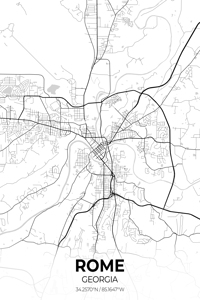 Rome Georgia City Map Print