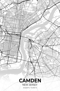 Camden New Jersey City Map Print