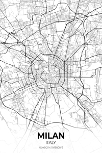 Milan Italy City Map Print