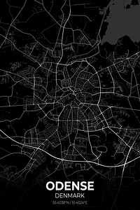 Odense Denmark City Map Print