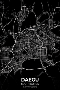Daegu South Korea City Map Print